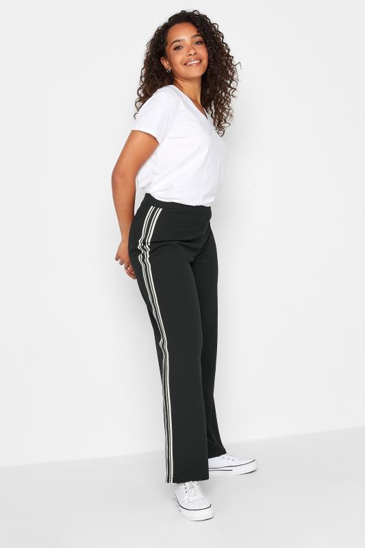 M&Co Black Side Stripe Wide Leg Trousers | M&Co 2