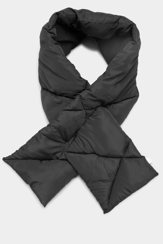  Black Quilted Padded Scarf