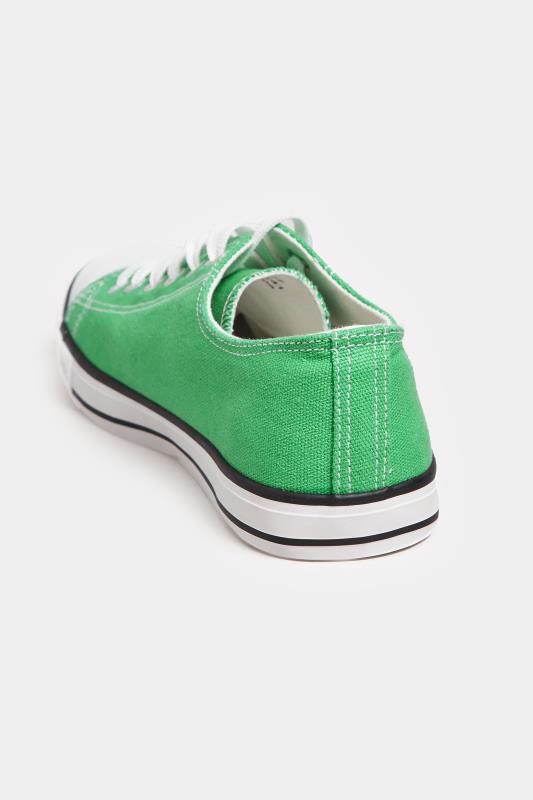 Green Plus Size Canvas Low Trainers In Wide E Fit | Yours Clothing  4