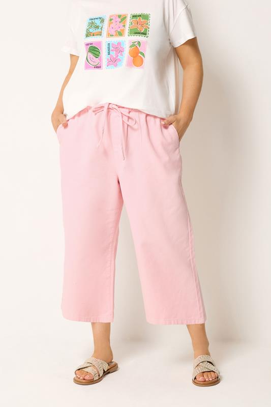  YOURS Cropped-Jeans in Rosa