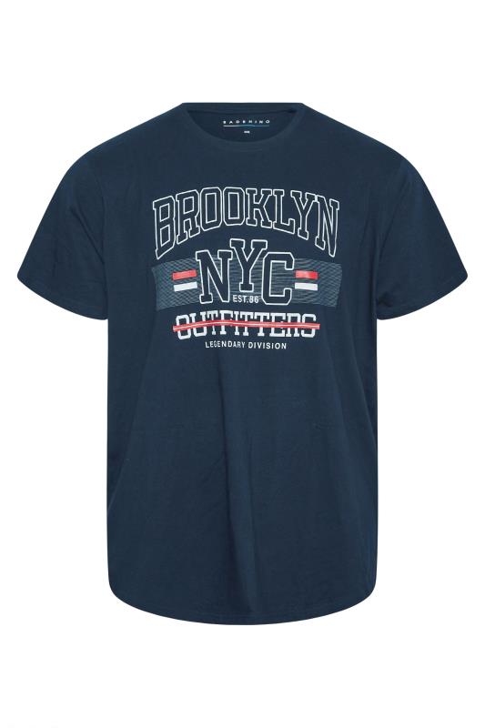 BadRhino Big & Tall Navy Blue 'Brooklyn NYC' T-Shirt 3