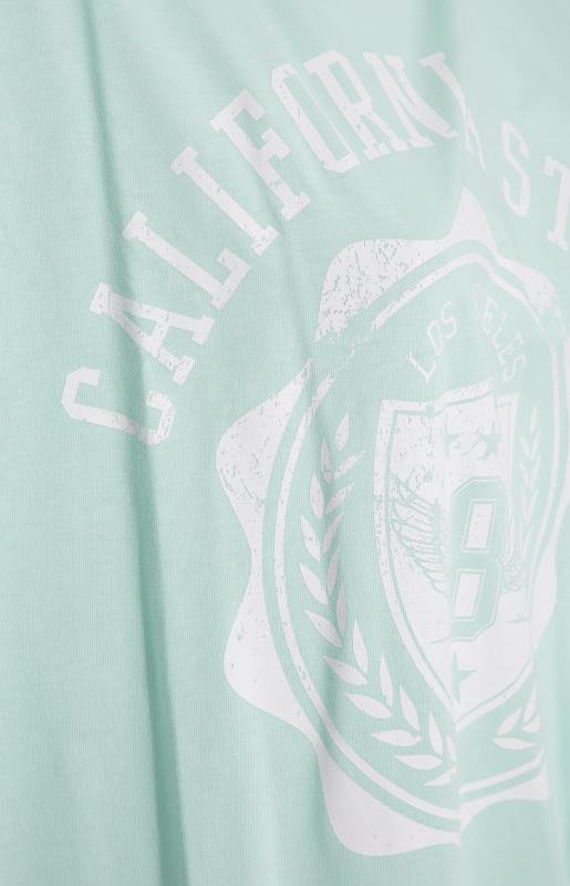 Curve Mint Green 'California State' Slogan Oversized T-Shirt 4