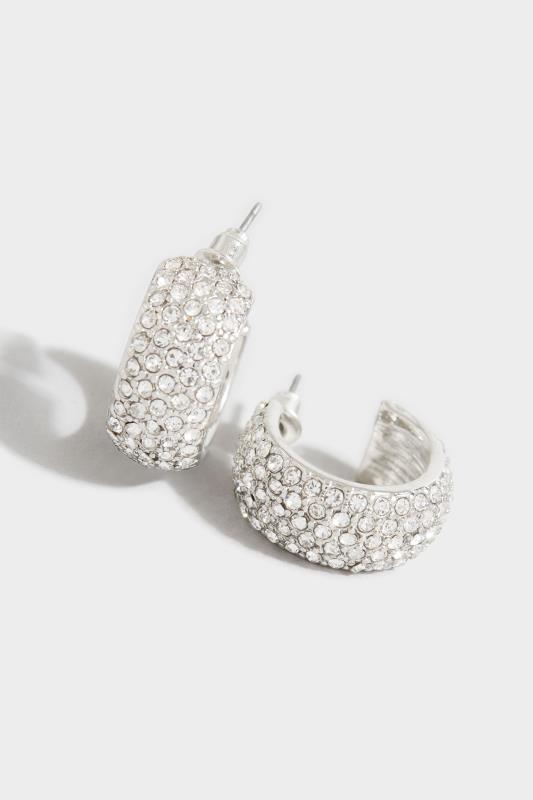 Silver Diamante Hoop Earrings | Yours Clothing 3