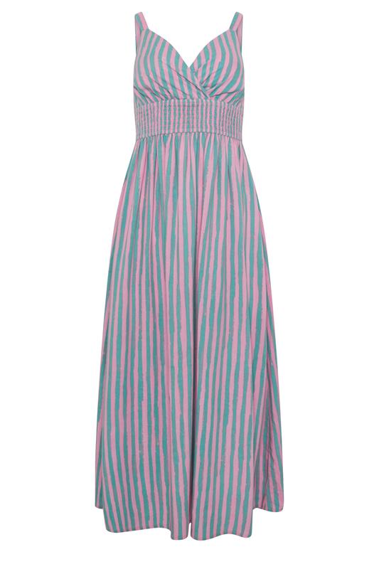 PixieGirl Petite Women's Pink Stripe Wrap Maxi Dress | PixieGirl 5
