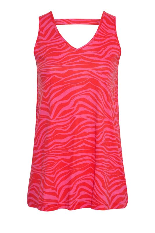 Plus Size Pink Zebra Print Bar Back Vest Top | Yours Clothing 6