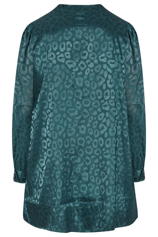 Plus Size YOURS LONDON Teal Green Animal Print Bow Blouse | Yours Clothing 7