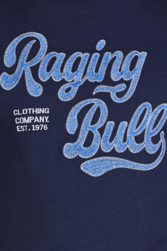 RAGING BULL Navy Embroidered Stitch T-Shirt_D.jpg