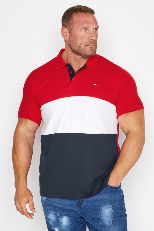 Großen Größen  BadRhino Big & Tall Red Cut & Sew Polo Shirt