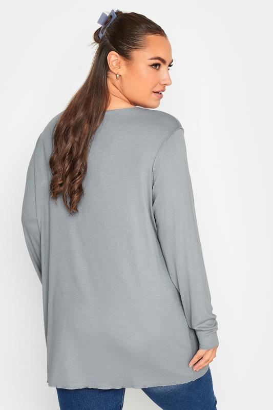 YOURS Curve Plus Size Grey Front Seam Top | Yours Clothing  3