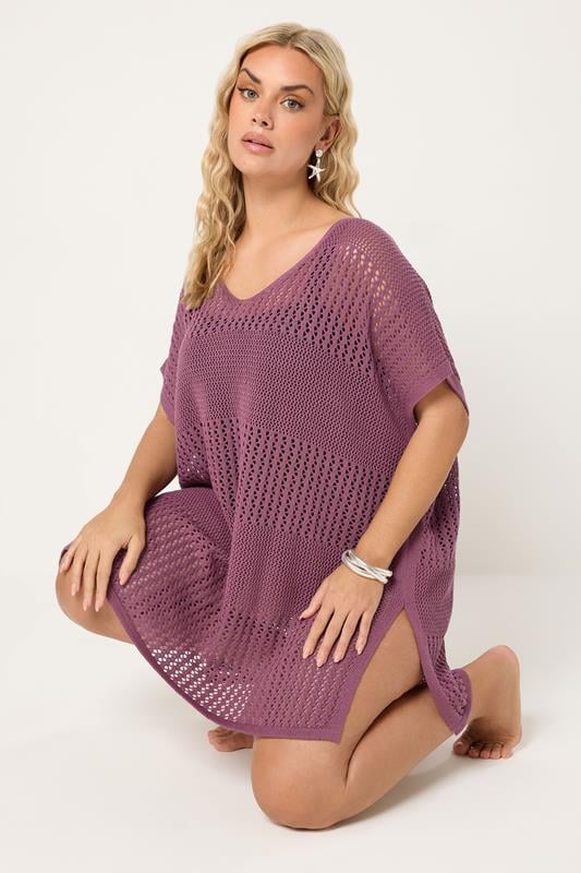 YOURS Plus Size Pink Throw On Beach Kimono | Yours Clothing 1
