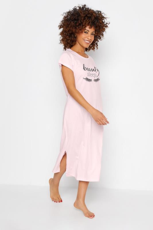 Petite Pink 'Beauty Sleep' Slogan Maxi Nightdress | PixieGirl 2