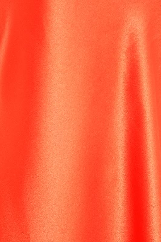 LTS Tall Women's Bright Orange Cowl Neck Satin Cami Top | Long Tall Sally 4