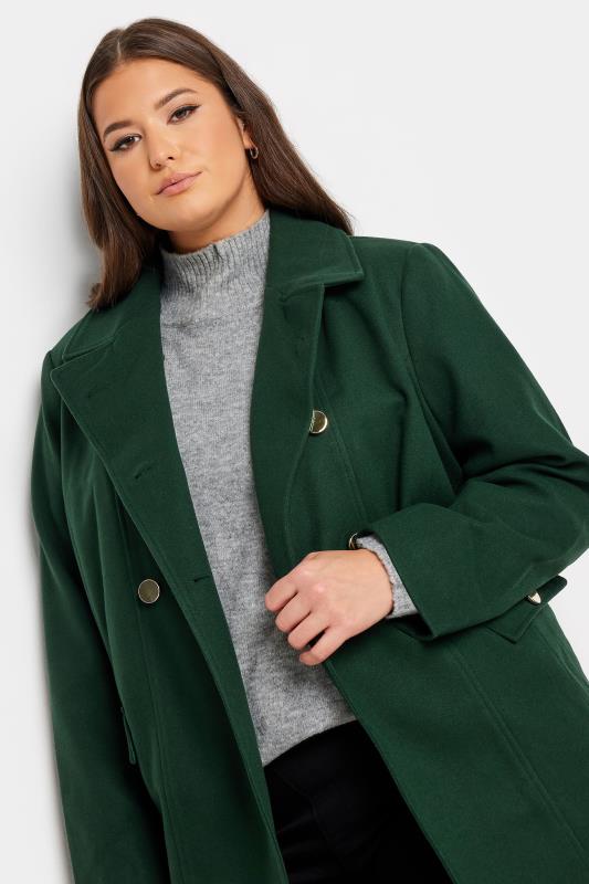 YOURS Plus Size Forest Green Collared Formal Coat | Yours Clothing 4