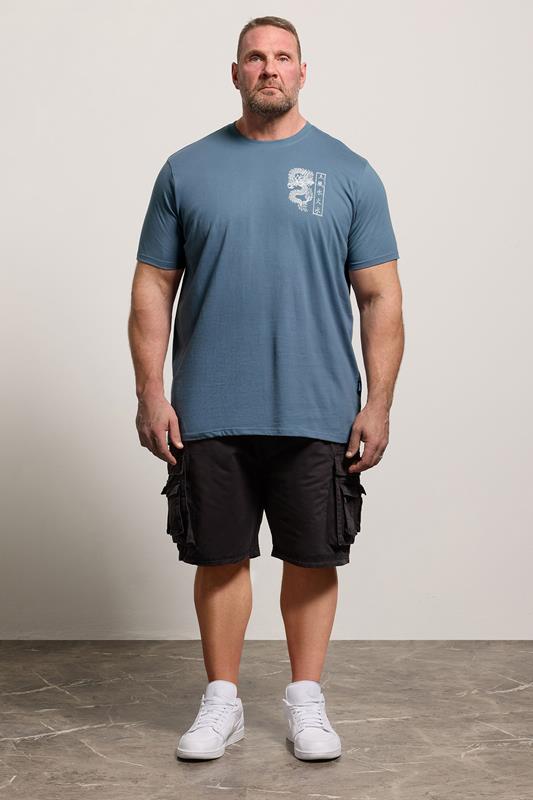BadRhino Big & Tall Blue Extra Long Dragon Graphic T-Shirt | BadRhino 1