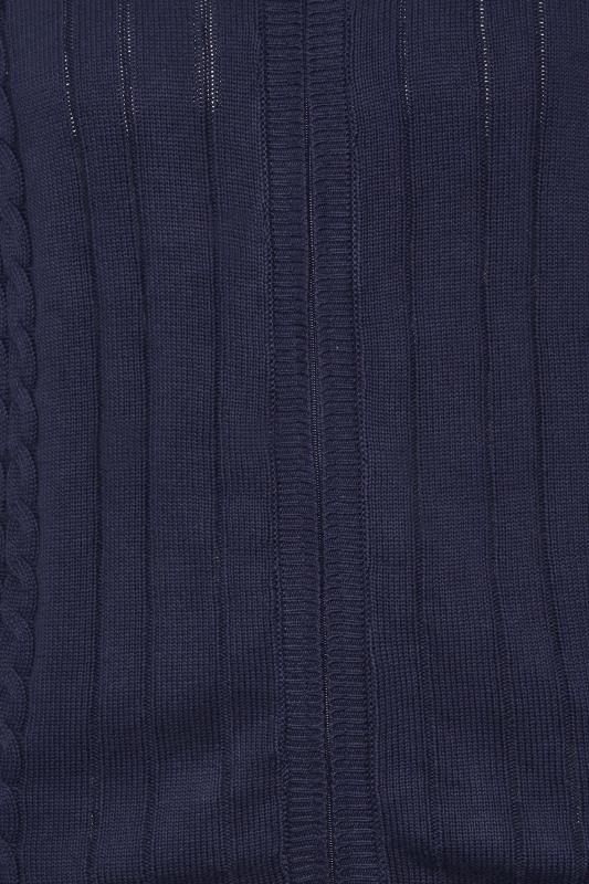 KAM Big & Tall Navy Blue Cable Knit Cardigan | BadRhino 2