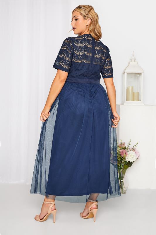 YOURS LONDON Curve Navy Blue Lace Bridesmaid Maxi Dress_C.jpg