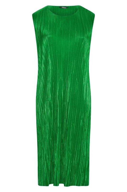 LIMITED COLLECTION Curve Green Sleeveless Plisse Midi Dress 6