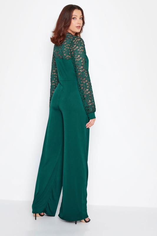 Tall Women's LTS Forest Green Lace Back Jumpsuit | Long Tall Sally 3