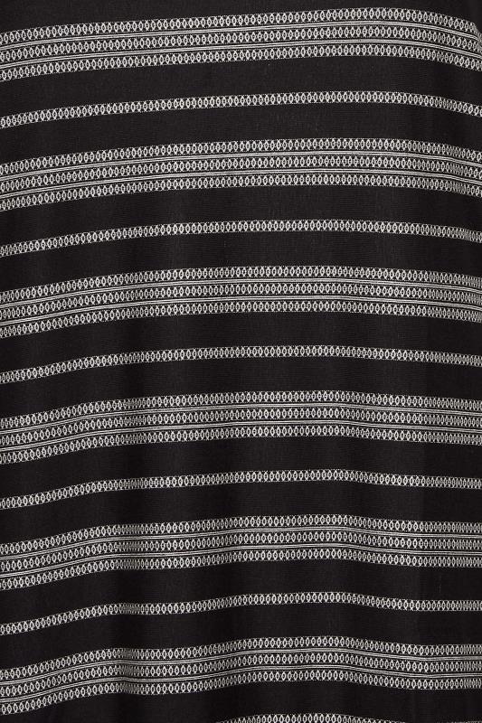 Plus Size Black Stripe Print Long Sleeve Top | Yours Clothing 5