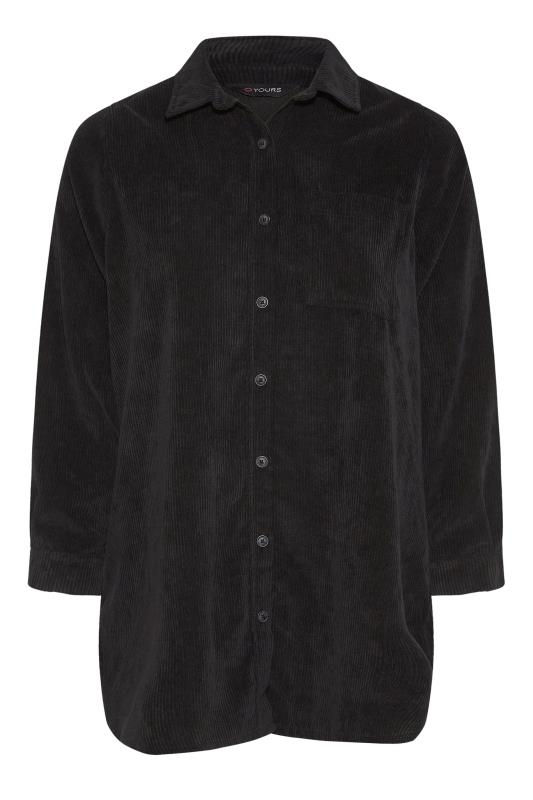 Plus Size Black Cord Longline Shirt | Yours Clothing 6