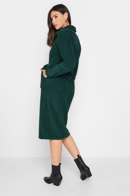 LTS Tall Womens Dark Green Cord Button Down Midi Dress | Long Tall Sally  3