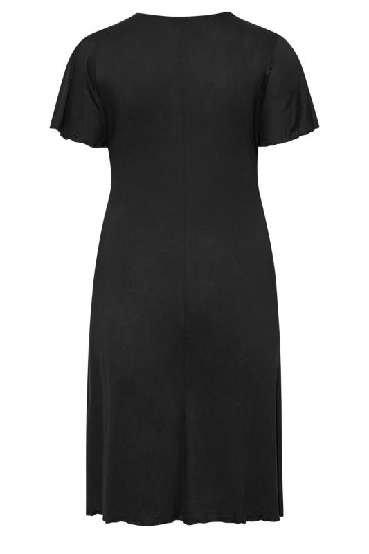Plus Size Black Crochet Detail Dress | Yours Clothing  7
