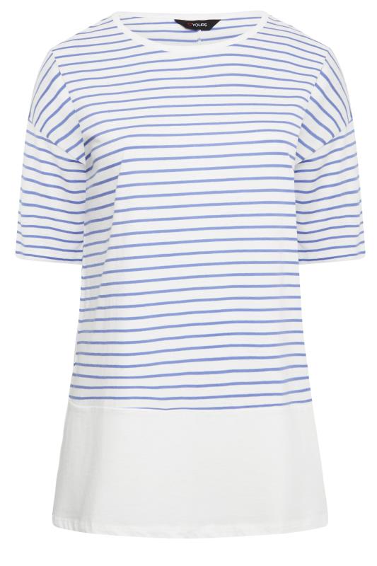 YOURS Plus Size White Stripe Drop Sleeve Top | Yours Clothing 5