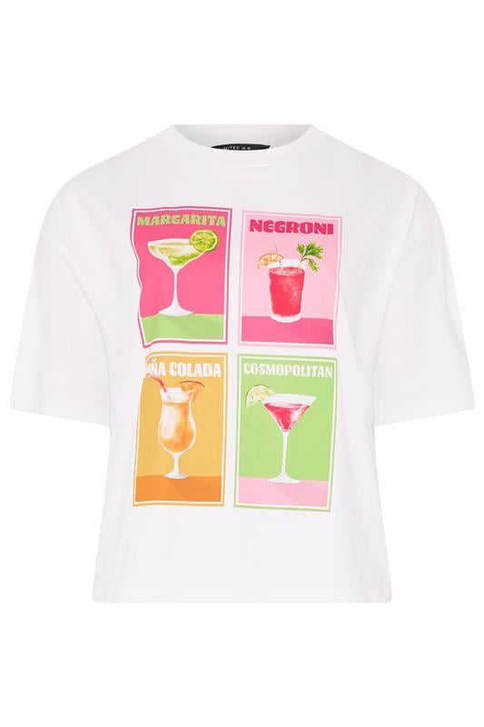 LIMITED COLLECTION Plus Size White Cocktail Graphic T-Shirt | Yours Clothing 5