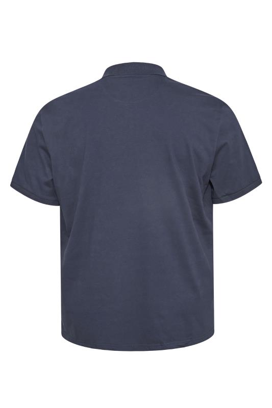 LYLE & SCOTT Big & Tall Navy Blue Logo Polo Shirt 3