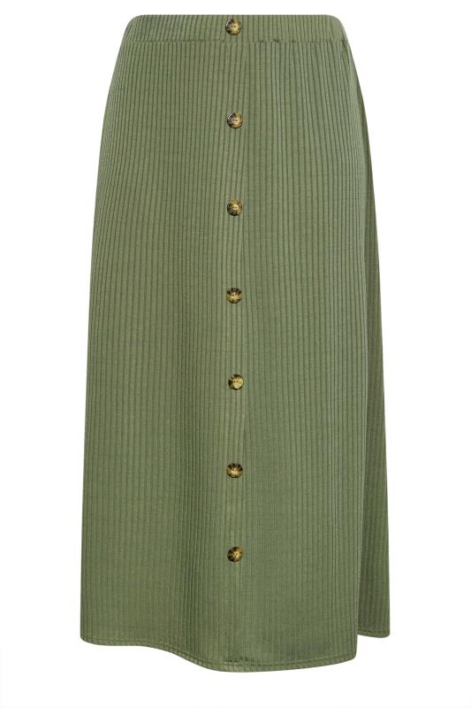 LIMITED COLLECTION Plus Size Khaki Green Button Down Maxi Skirt | Yours Clothing 4
