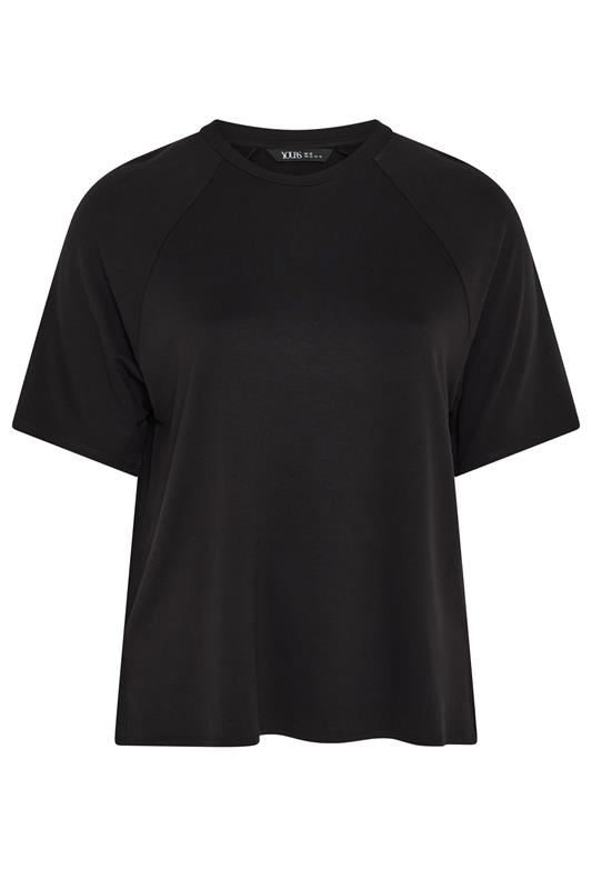 YOURS Plus Size Black Soft Touch Raglan T-Shirt 5