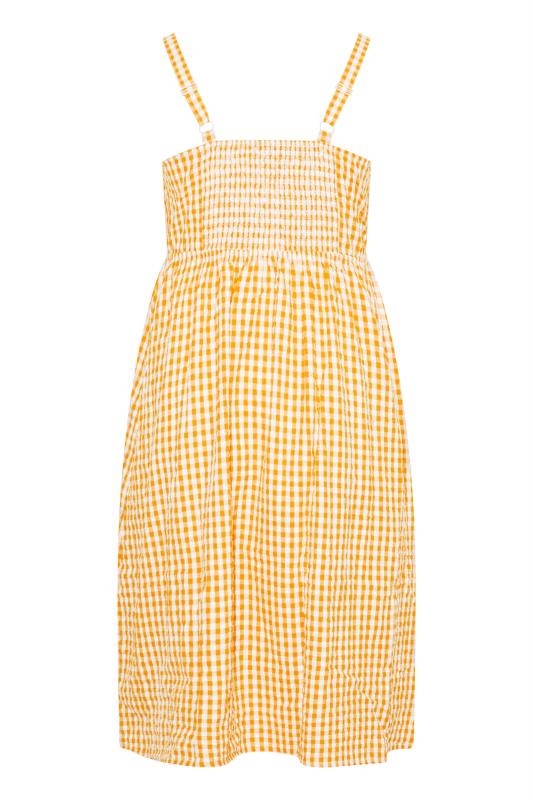 LIMITED COLLECTION Curve Orange Gingham Button Front Sundress 7