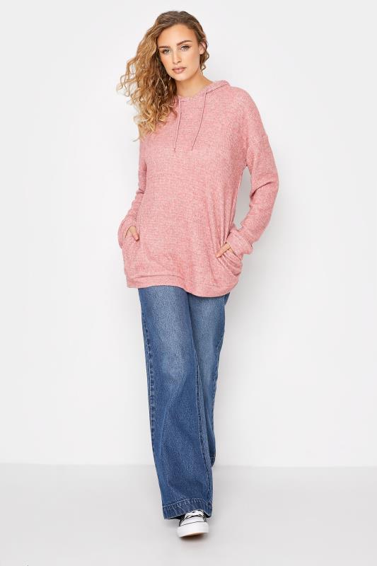Tall Women's LTS Pink Ribbed Soft Touch Hoodie | Long Tall Sally 2