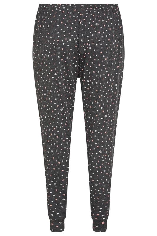 Plus Size Grey Star Print Pyjama Bottoms | Yours Clothing 6