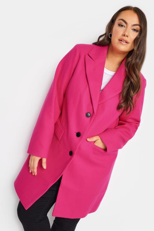 YOURS Plus Size Pink Midi Formal Coat | Yours Clothing 4
