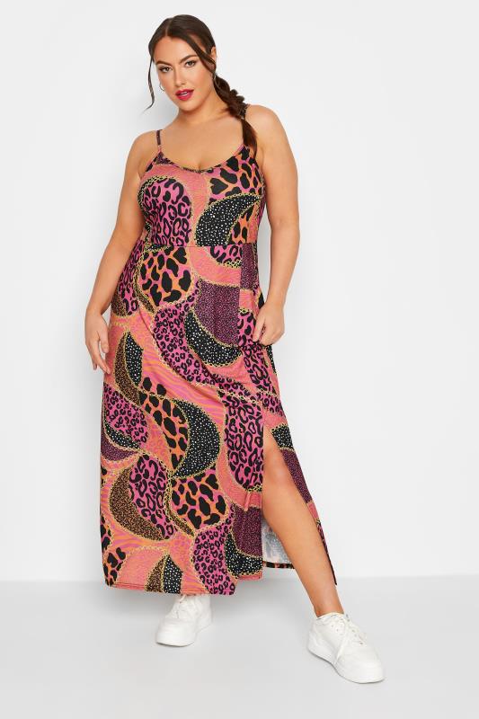 LIMITED COLLECTION Curve Orange Animal Chain Print Cami Maxi Dress | Yours Clothing 2