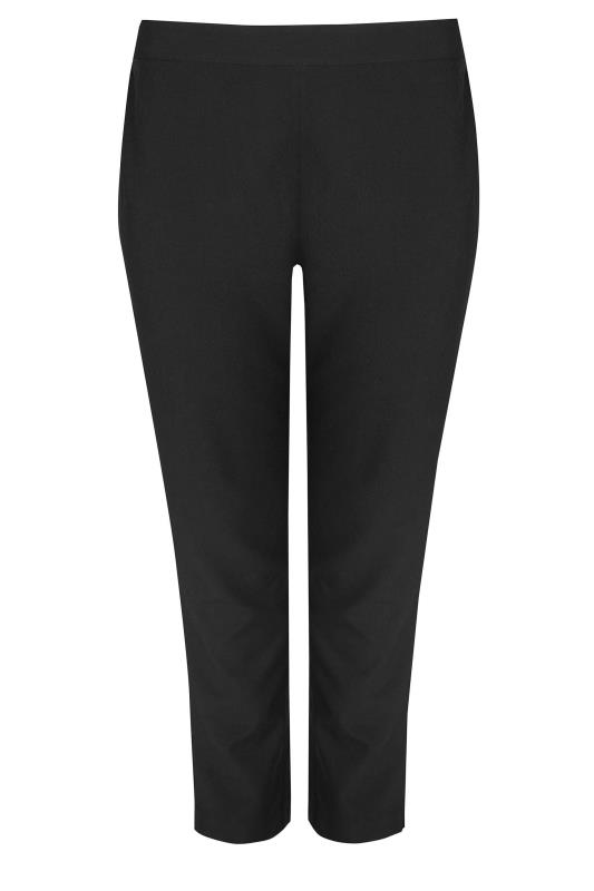 Curve Black Tapered Black Stretch Trousers - Petite | Yours Clothing 3