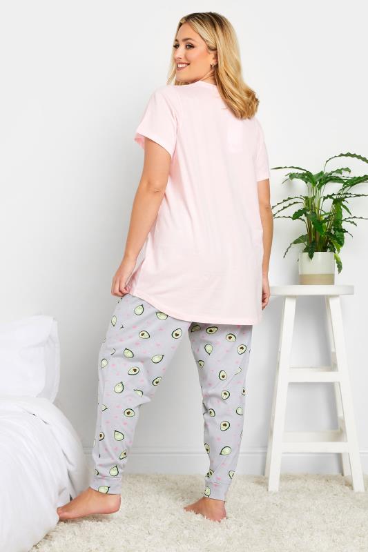 YOURS Plus Size Pink 'Avocuddle' Pyjama Set | Yours Clothing 2