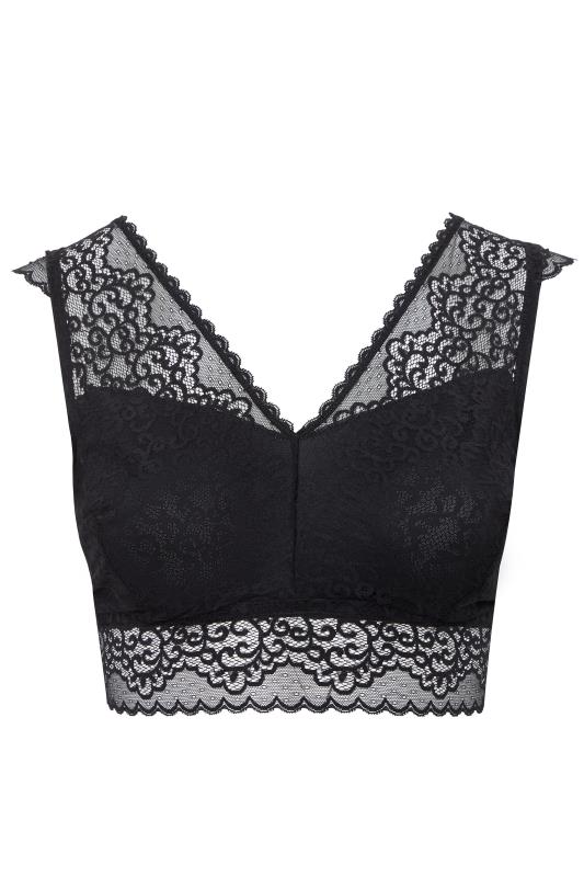 Black Lace Wide Strap Bralette | Yours Clothing