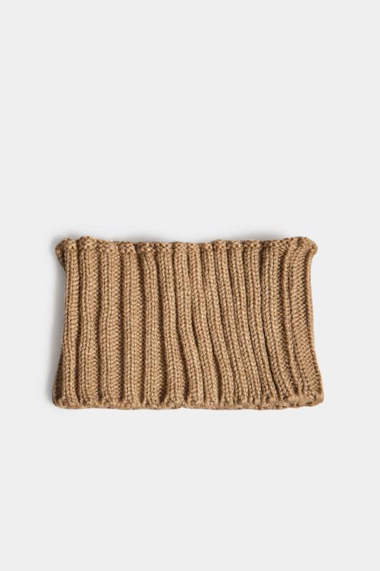 Brown Ribbed Knitted Headband | Yours Clothing 2