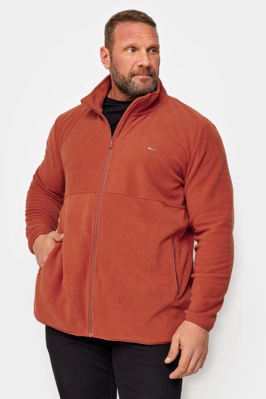 Men's  BadRhino Big & Tall Orange Essential Zip Through Fleece