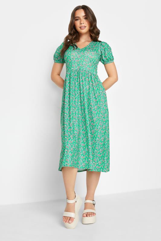 Petite  PixieGirl Green Ditsy Floral Print Dress