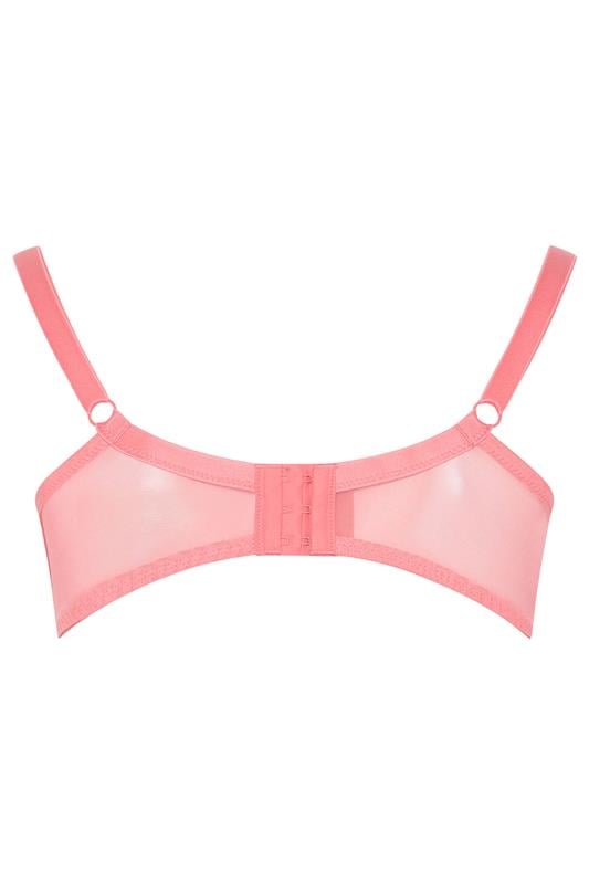 YOURS Plus Size Pink Fishnet Lace Underwired Bra | Yours Clothing 6
