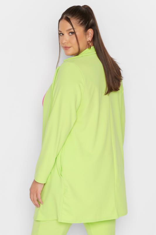 LIMITED COLLECTION Curve Lime Green Scuba Blazer_DR.jpg