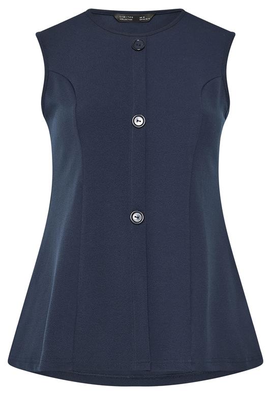 LIMITED COLLECTION Plus Size Navy Blue Seam Detail Waistcoat | Yours Clothing 5