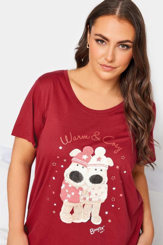 YOURS Plus Size Red Boofle ‘Warm and Cosy' Slogan Nightdress 4