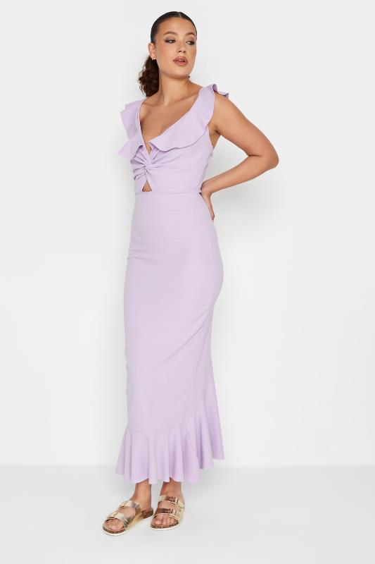 Tall  LTS Tall Lilac Purple Cut Out Frill Midaxi Dress
