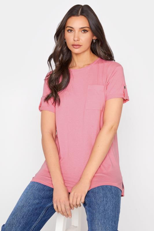 Tall Women's LTS Pink Short Sleeve Pocket T-Shirt | Long Tall Sally 1