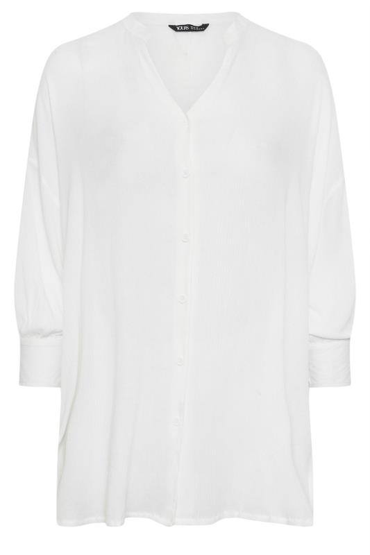YOURS Plus Size White Button Up Beach Shirt | Yours Clothing 6