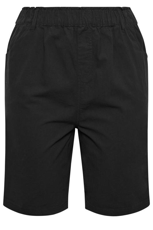 YOURS Plus Size Black Cool Cotton Shorts | Yours Clothing 5